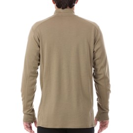 100% Merino Wool - Men’s Midweight Quarter Zip - Warm Pullover - Midlayer - Tan 499 - Medium