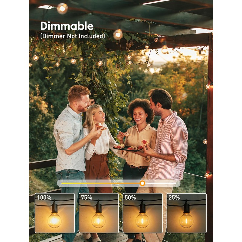 Brightown Outdoor String Lights 29 Feet G40 LED Patio Lights,