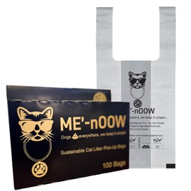 HEAVY DUTY Compostable Cat Litter Bags – Pet Waste Bags Dog Poop Bags Leak-Proof Eco-Friendly Biodegradable Disposal Bags with Handles, 13"x16", 100 Count – Durable for Odor-Free Clean-Up Made in US