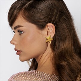 Star Gold Filled Earrings for Women. Cute Gold Star Stud earrings perfect for for Daily Use, Work, and Social Gatherings. Elegant Star Earrings by CaVaMa