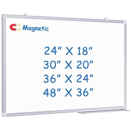 Double Sided White Board Dry Erase, 20 x 30 inch Magnetic Dry Erase Board Whiteboard for Wall, Aluminum Frame Wall-Mounted or Hanging Whiteboard Marker Board Writing Board