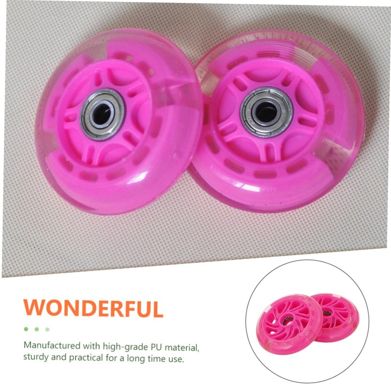 BIUDECO 2pcs Training Wheels for Boys and Girls Glowing Auxiliary