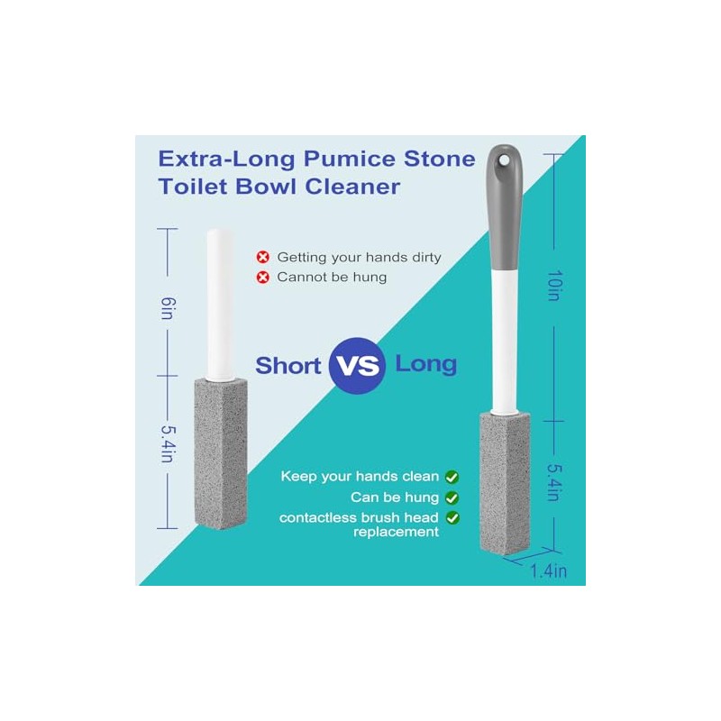 12 Pack Pumice Stone Toilet Cleaner with Long Handle