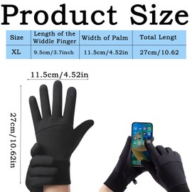 PVFZXS Male and Female Gloves, Men's Gloves, Bicycle Gloves, Winter Gloves, Non-Slip Gloves, Suitable for Outdoor Activities such as Work, Daily Use (XL)