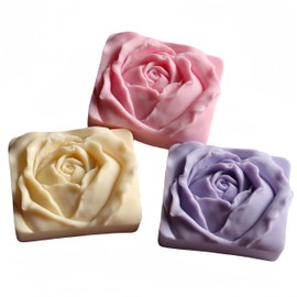 Rose Bud Soap Mold Beautiful Rose Flower Blossom Silicone Mold for Rectangle 100grams Soap Bar Lotion Bar Making DIY Handmade Soap Making Molds Silicone Mould for Candle Resin Art Craft Making