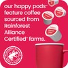 happy coffee medium roast coffee pods, 60 count, notes of