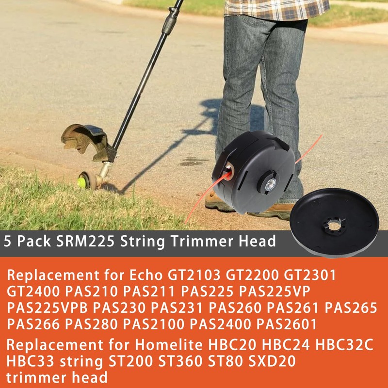 labwork 5 Pack SRM225 String Trimmer Head Replacement for Echo