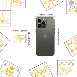 Hen Party Temporary Tattoos,10 Sheets Team Bride Gold Tattoo Stickers Fake Flash Metallic Tattoos for Girls Women Hen Do Night Bridal Shower Bachelorette Party Favors