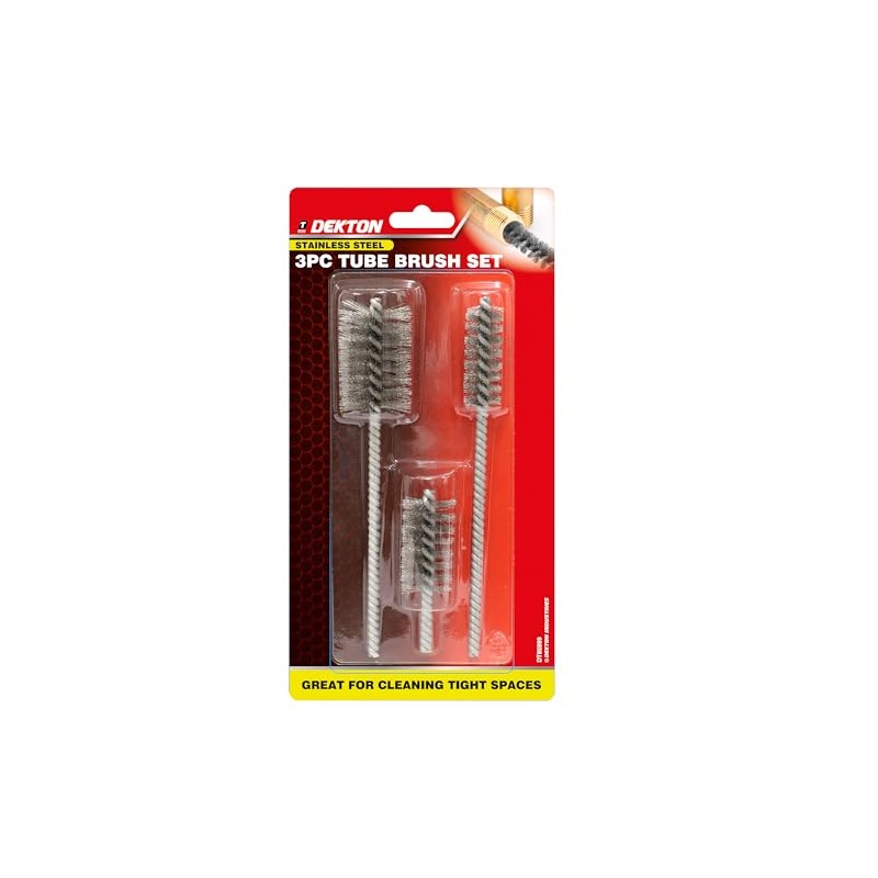 Dekton 3PC Tube Brush Set – Versatile Cleaning Brushes for