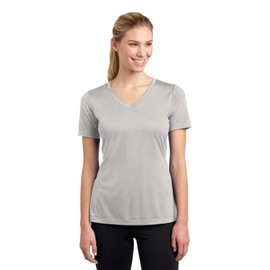 Sport Tek Ladies PosiCharge Competitor V-Neck Tee XXL Silver