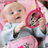 Silla Mecedora Con Vibracion Minnie Mouse Bright Starts Rosa Lunares