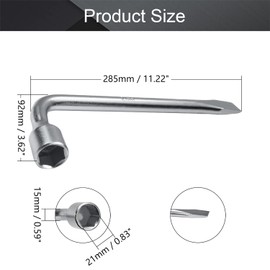 Utoolmart 2pcs Car Spare Tire Lug Wrench for Jack - L Type Hexagon 21mm Slotted End Socket Repair Tool