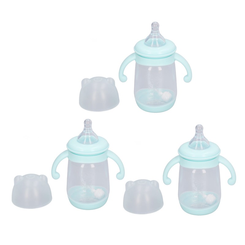 3pcs Self Grip Baby Bottle Bear Shaped Detachable Leakproof Infant