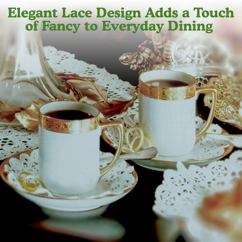 Regency Wraps RW126-4 Elegant Paper Lace 4" Doilie, 4", White