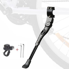 ZFYQ Bicycle Kickstand Aluminium Adjustable Bicycle Backrest Holder with Hexagonal Key and Bicycle Bell