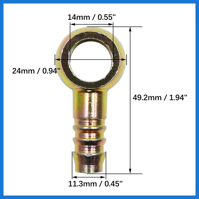 VekAuto 3/8" 10mm ID Hose Barb 14mm Banjo Fitting Fuel