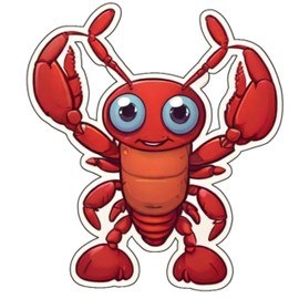 Cute Lobster Stickers for Water Bottle 3in, 3Pcs Waterproof Vinyl Kawaii Animal Stickers for Laptop Skateboard Scrapbooking Journal Luggage Bike,Phone,Lobster Stickers for Kids Adults.(T1).