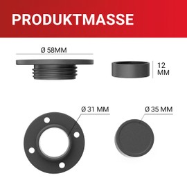 LouMaxx Furniture Feet, Height Adjustable, Set of 4 Mini Cabinet Feet Made of Robust ABS Plastic, Feet for Furniture with Load Capacity up to 200 kg, Sturdy Cabinet Riser in Anthracite, Includes Mounting Materials