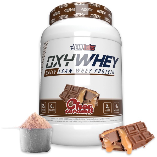 EHPlabs OxyWhey Whey Protein Powder - 25g of Whey Isolate Protein Powder, Meal Replacement Shake, Sugar Free Protein Powder - 25 Serves (Chocolate Caramel)