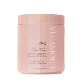 VEGAMOUR Gomitas de biotina GRO para el cabello, sabor natural a fresa, 30 unidades