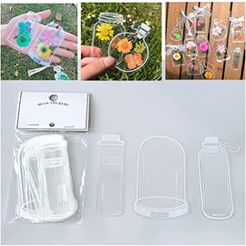 Enfudid - 30 marcapáginas transparentes de flores secas, marcapáginas florales transparentes, marcadores de herbario