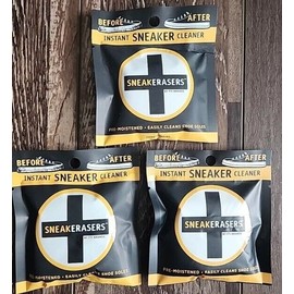Sole Rubbers SneakERASERS™ Instant Sole and Sneaker Cleaner, Premium Pre-Moistened - LOT OF 3