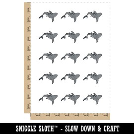 Swimming Tiger Shark Ocean Fish Temporary Tattoo Water Resistant Fake Body Art Set Collection - 15 2" Tattoos (1 Sheet)