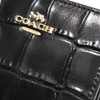 Coach C6092 IMBLK Women's Bifold Wallet, Mini Wallet, Crocodile Pattern,