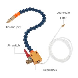 CLAHJQX Mist Coolant Lubrication Spray System for CNC Lathe Milling Drill Machine with 400 mm Cooling Tube Air Pipe, Premium Metal Cutting Engraving Cooling Sprayer Machine