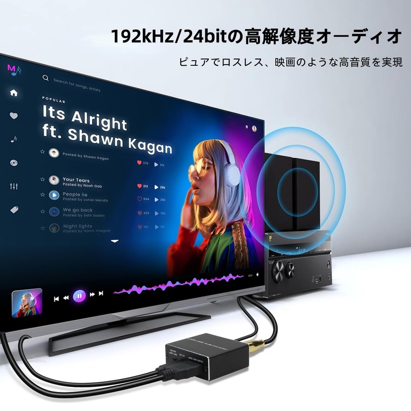 HDMI eARC/ARC Adapter, Audio Extractor, HDMI eARC/ARC Audio Separator, Optical