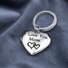 PHOCKSIN I Love You Mom Keychains Silver Heart Keychains For