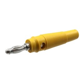 WITTKOWARE 4 mm Banana Plug with Non-Slip Grip Sleeve, Screw/Solder Connection, Yellow