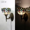 HWDFEI Tiffany Sconce Lamp Stained Glass Wall Lamp,8X10.5X11 Inch Plug