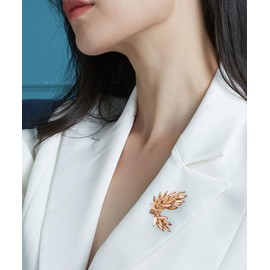 Rhinestone Cluster Brooch Pin for Women Girls Gold Plated Dainty Crystal Feather Wing Brooches Lapel Pins Breastpin Shiny Teardrop CZ Clothes Collar Dress Scarf Decoration Accessories Jewelry Gifts