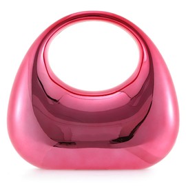 KUANG! Women Mimi Acrylic Evening Purse Top-handle Moon Hobo Bag Handbag for Wedding Cocktail Party Chain Shoulder Bag