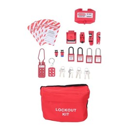 Hyuduo Kit de Etiquetado de Bloqueo Elctrico, 4 Candados de Seguridad, 6 Cerraduras de Disyuntor con Bolsa de Almacenamiento, para Maquinaria,...     