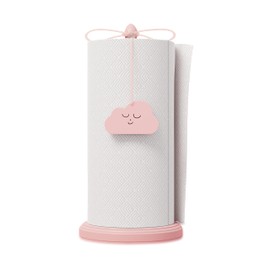 HOTCAN Pink Paper Towel Holder with Beer Bottle Opener – Beech Wood Kitchen Accessory, Windproof Design for Outdoor Use, Cute Pink Home Decor