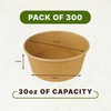 Klex 30 Oz 300 Pcs Kraft Paper Bowls, Disposable Salad