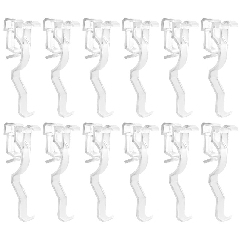 Rierdge Valance Clips 2.5” 12 Pcs Clear Plastic Window Blind