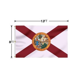 ANCONINE Florida State Flag 8x12FT, FL Flags with 3 Brass Grommets,4 Stitched and 100D Premium Polyester.