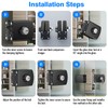 Ranbo Frameless Double-Sided Glass Door Lock,Clamp-On No-Drill,304 Stainless Steel,for 3/8"–1/2"