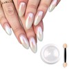 Magic White Pearl Chrome Nail Powder Solid Glitter Fairy Shell