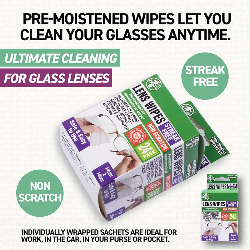 1st Care 24PCE Value Pack Eye Glass Lens Wipes Pre