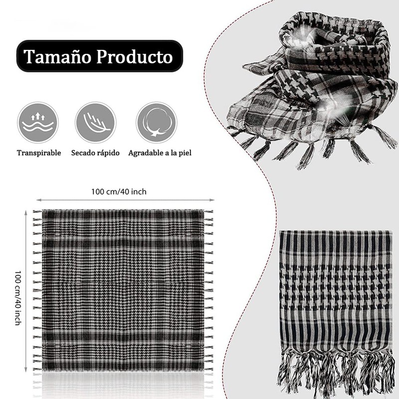 Bufanda Táctica para Hombre y Nujer, Bufanda Árabe, Ideal para