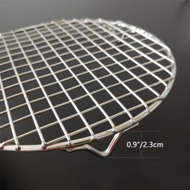 Turbokey BBQ Rack 304 Stainless Steel Rack with Legs 12 Inches Round Cooking Grate Carbon Baking Net Grill Pan Grate Multi-Purpose Straight Wire Rack Steaming Cooling Rack (305mm/12")