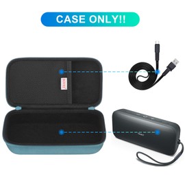 BOVKE Carrying Speaker Case for Tribit StormBox Flow Bluetooth Portable Speaker, Extra Mesh Pocket for Bluetooth Speakers Charger, Charging Cables, Blue