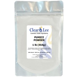 ClearLee Cosmetic Grade Pumice - 100% Pure Natural Grain/Powder - Great for Skin Exfoliation in DIY Soaps, Masks, Scrubs for Face, Body, Foot (1lb, Powder)