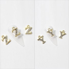 WOKOTO 26pcs Gold Dangle Letter Nail Charms For Nail Art 3d Charms Nail Letter Charms Pendant Letter 3d Nail Charms Nail Gems And Rhinestones For Acrylic Nails Nail Piercing Charms Nail Jewels