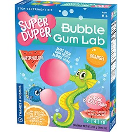 Thames & Kosmos Super Duper Bubble Gum Lab STEM Experiment & Activity Kit | Make Your Own Yummy Bubble Gum in 3 Flavors! | Learn About Science of Elastic Materials | Food Ingredients Included Small