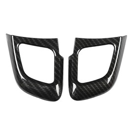 ABS Carbon Fiber Style Car Steering Wheel Button Frame Trim for Land Rover Range Rover Evoque 2012-2017 Car Interior Modification Decorative Accessories, 2PC Interior Accessories for Left-Hand Drive